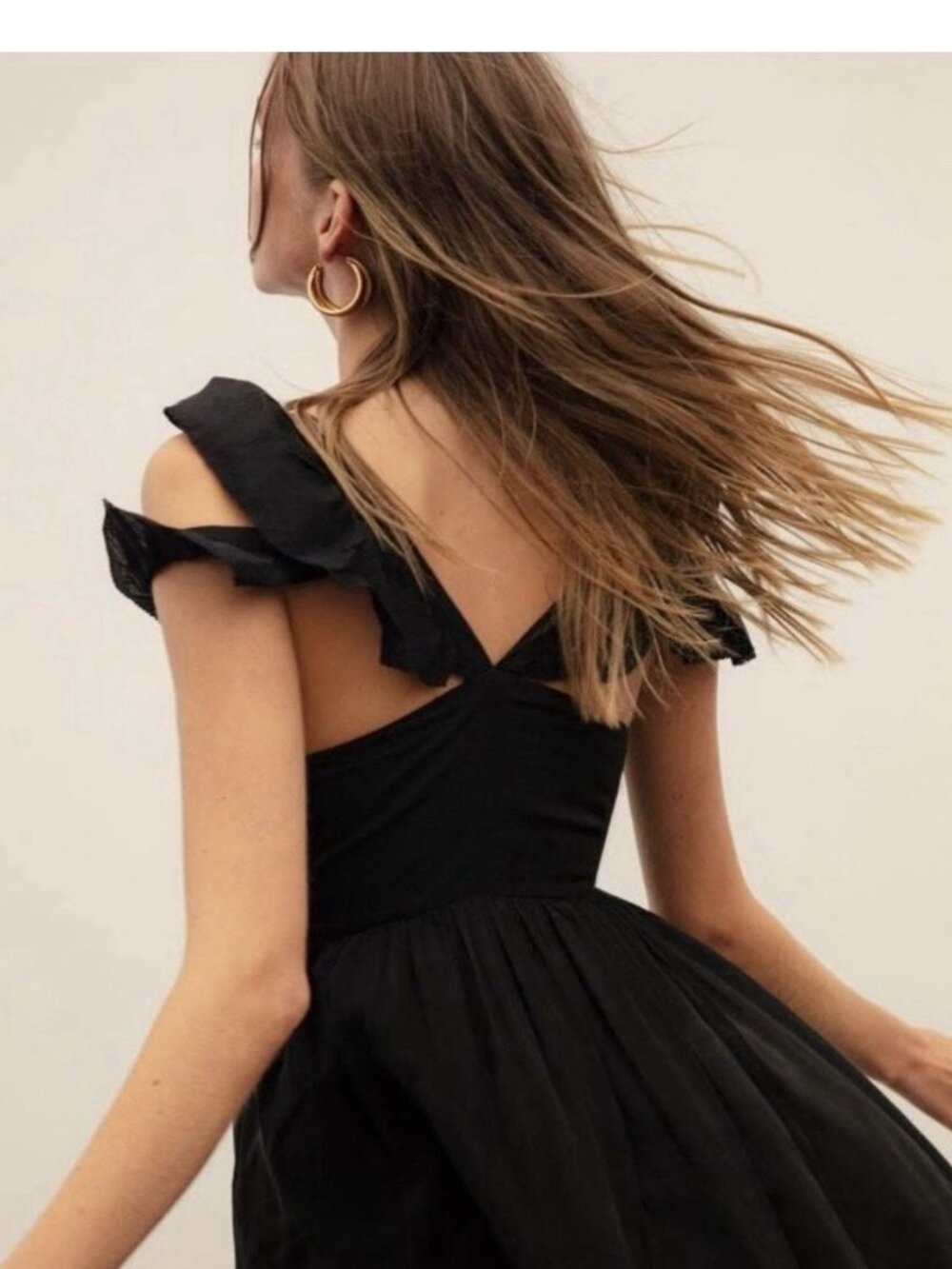 Scotch & Soda Day to Night Women’s Black Midi Dress Ruffle Flowy Sleeveless Sz M - Picture 4 of 16